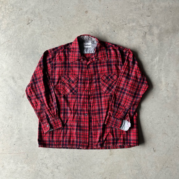 Vintage 80s Red Flannel Shirt | Size XL - Picture 1 of 4